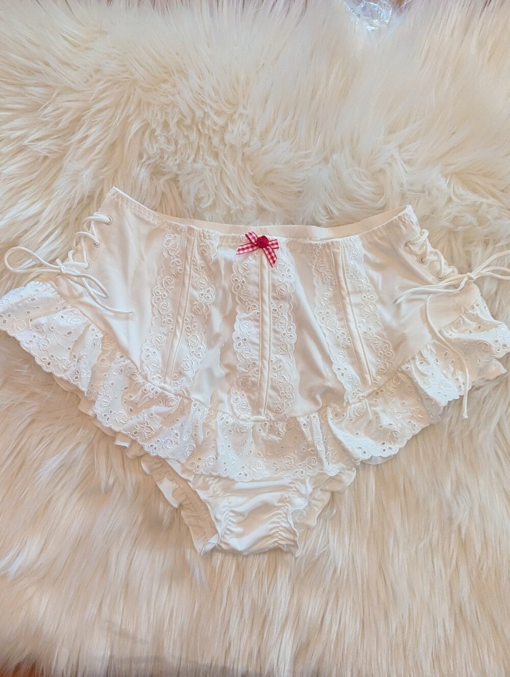 For Love And Lemons White Eyelet High waisted Corset Bloomers